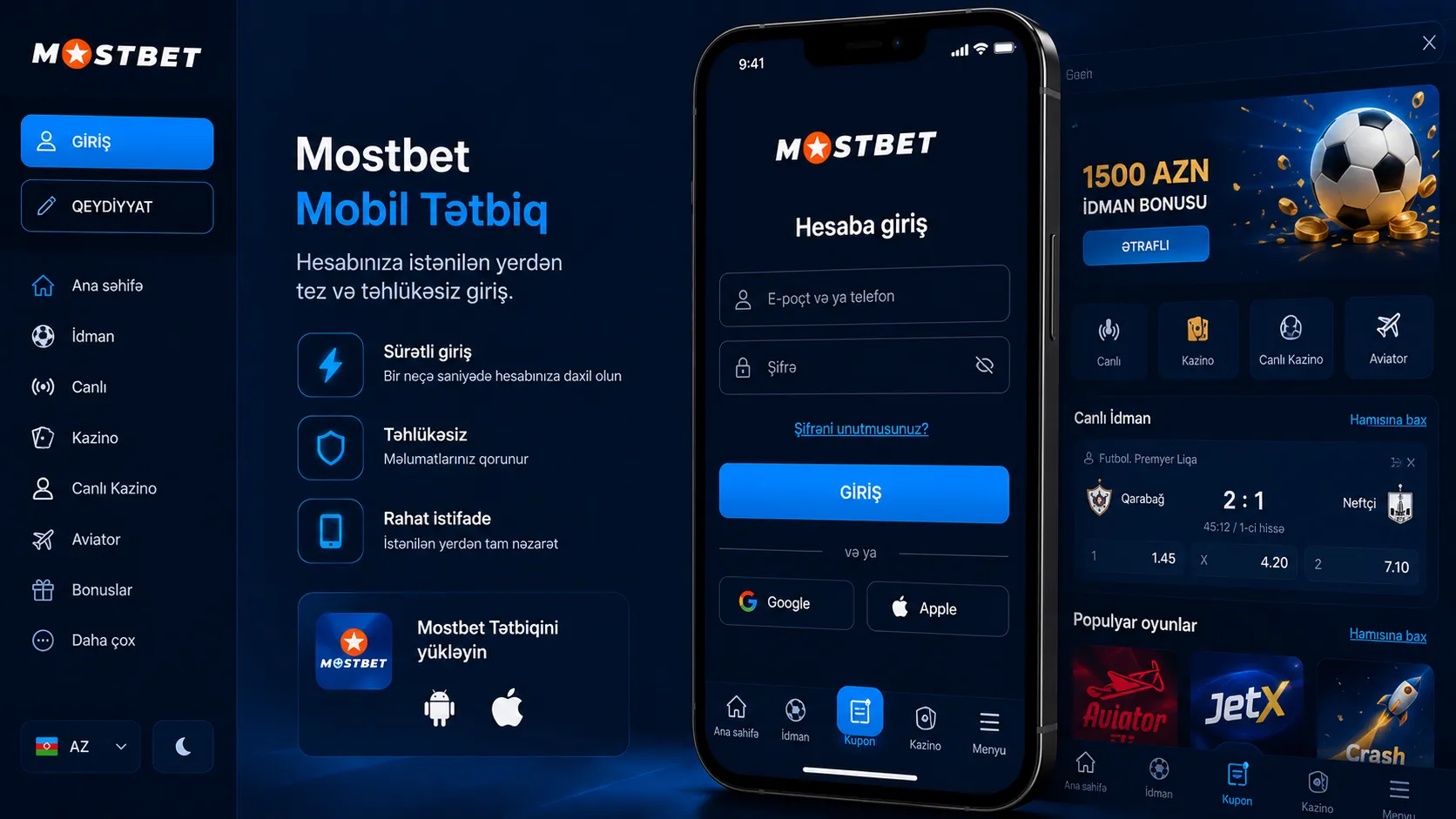 Mostbet login mobil tətbiqdə
