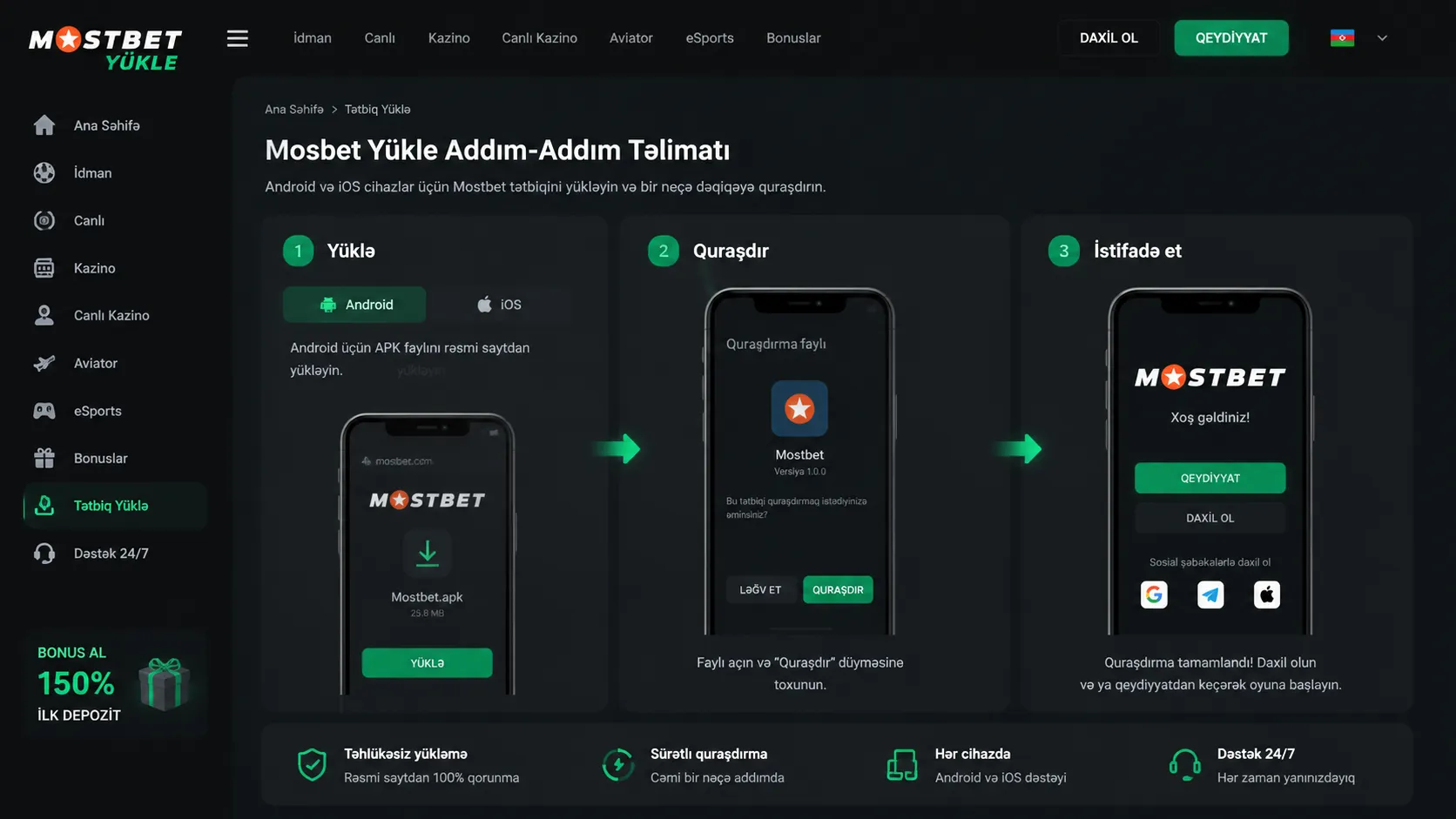 Mostbet yukle — iOS cihazlarında profil quraşdırması